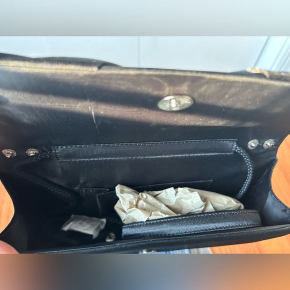 NWOT vintage black satin evening clutch bag - Picture 5 of 8